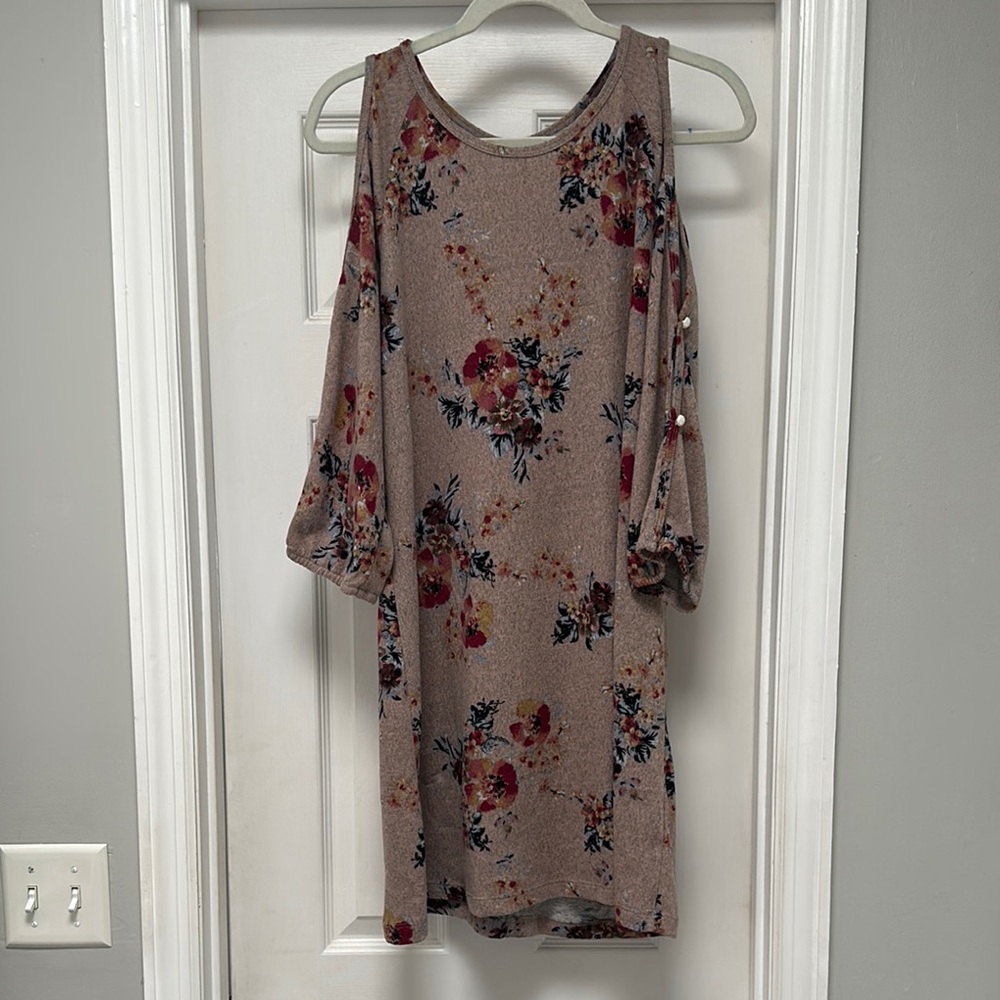 Floral Cold Shoulder Dress